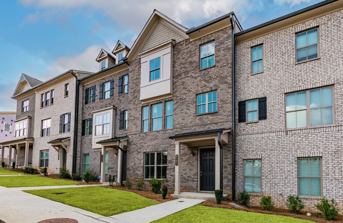A large brick building.