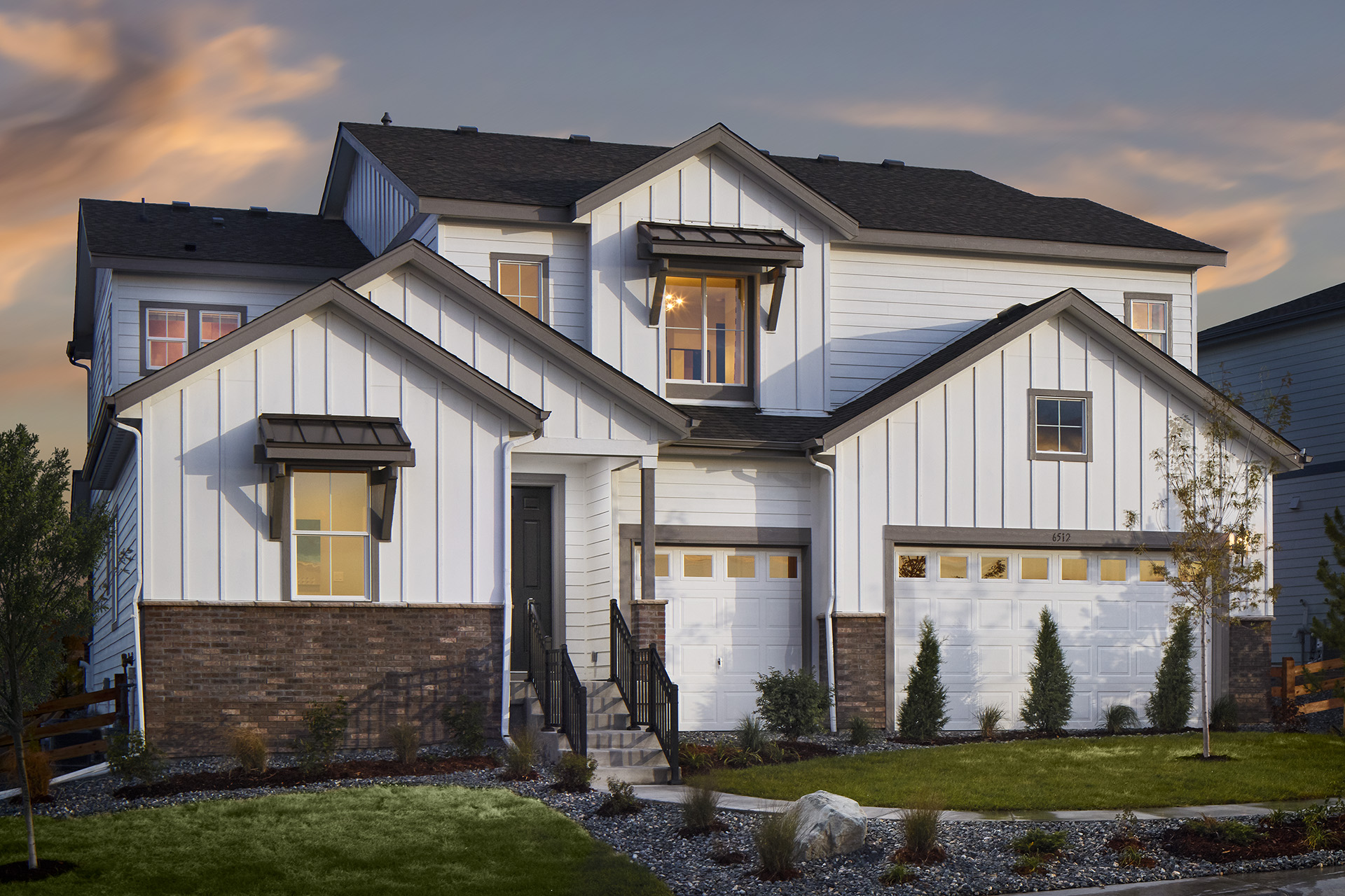 A house with a garage.
